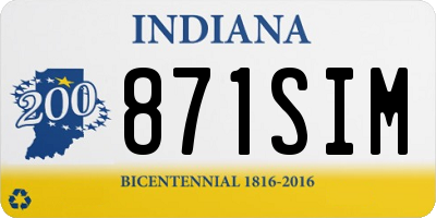 IN license plate 871SIM