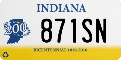 IN license plate 871SN