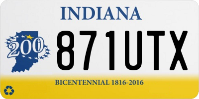 IN license plate 871UTX