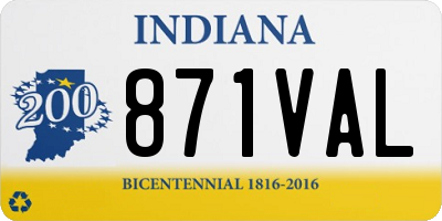 IN license plate 871VAL