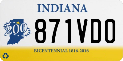 IN license plate 871VDO