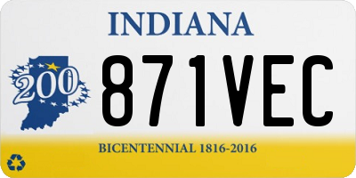 IN license plate 871VEC