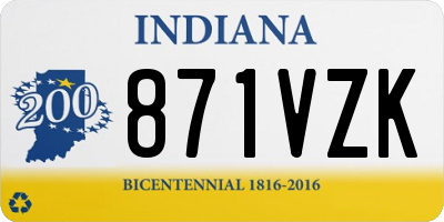 IN license plate 871VZK
