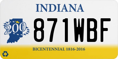 IN license plate 871WBF