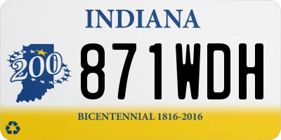 IN license plate 871WDH
