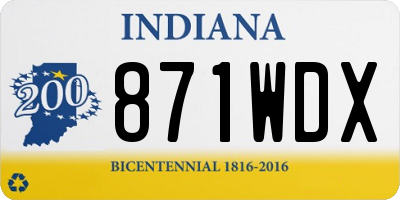 IN license plate 871WDX