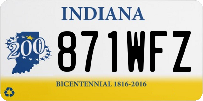 IN license plate 871WFZ
