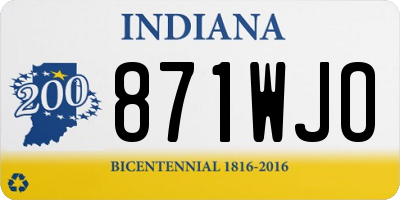 IN license plate 871WJO