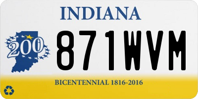 IN license plate 871WVM