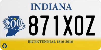 IN license plate 871XOZ