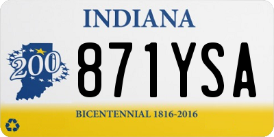 IN license plate 871YSA