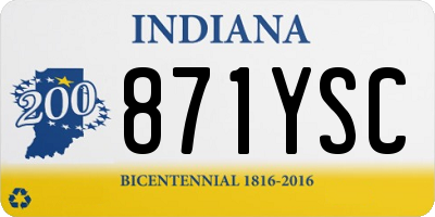 IN license plate 871YSC