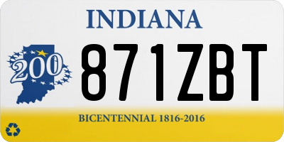 IN license plate 871ZBT