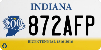 IN license plate 872AFP