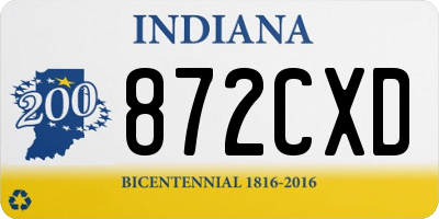 IN license plate 872CXD