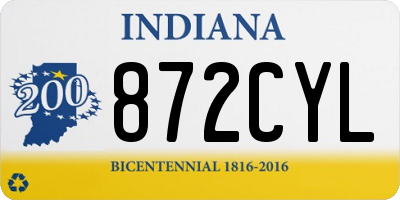 IN license plate 872CYL