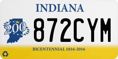 IN license plate 872CYM