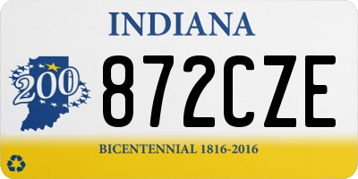 IN license plate 872CZE