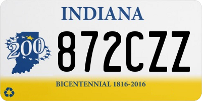IN license plate 872CZZ