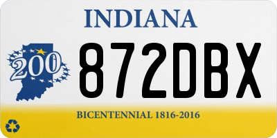 IN license plate 872DBX