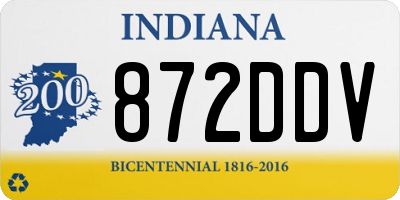 IN license plate 872DDV