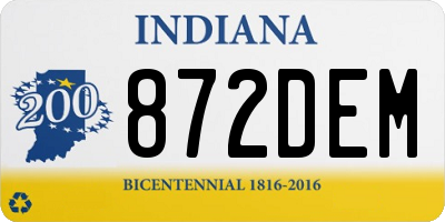IN license plate 872DEM