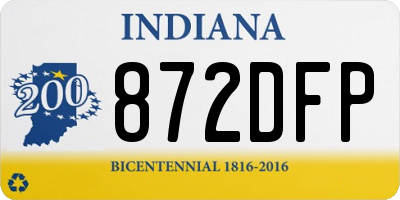 IN license plate 872DFP