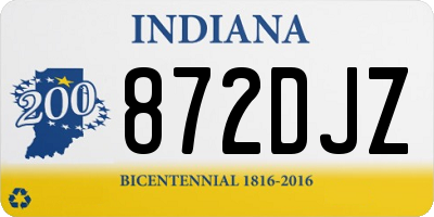 IN license plate 872DJZ