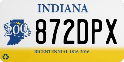 IN license plate 872DPX