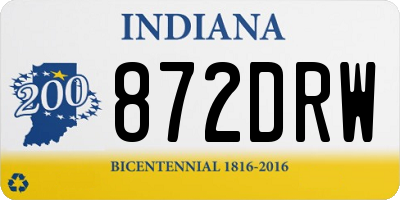 IN license plate 872DRW