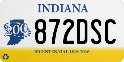 IN license plate 872DSC