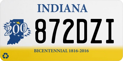 IN license plate 872DZI