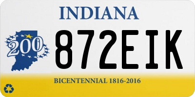 IN license plate 872EIK