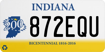 IN license plate 872EQU