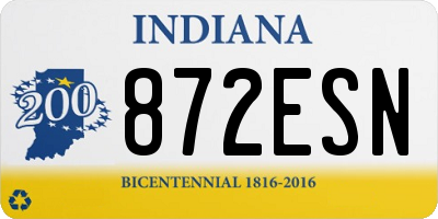 IN license plate 872ESN