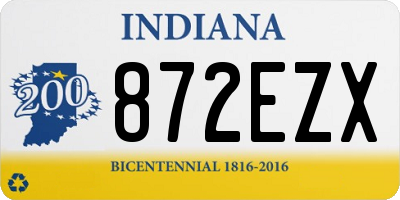 IN license plate 872EZX