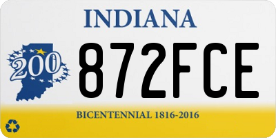 IN license plate 872FCE