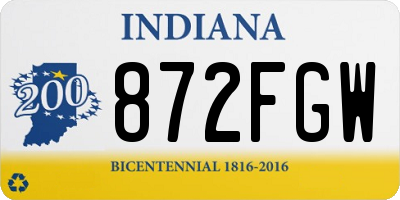 IN license plate 872FGW