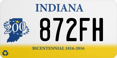 IN license plate 872FH