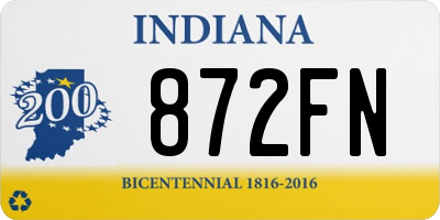 IN license plate 872FN