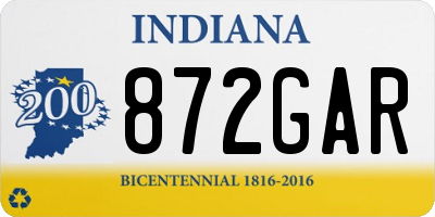 IN license plate 872GAR