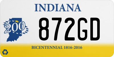 IN license plate 872GD