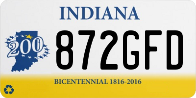 IN license plate 872GFD