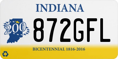IN license plate 872GFL