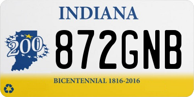 IN license plate 872GNB