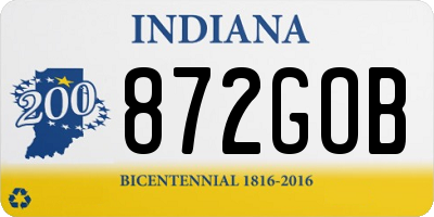 IN license plate 872GOB