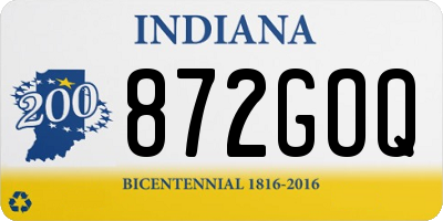 IN license plate 872GOQ