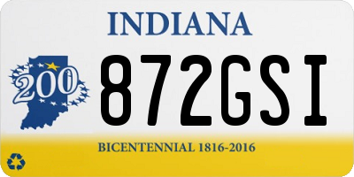 IN license plate 872GSI