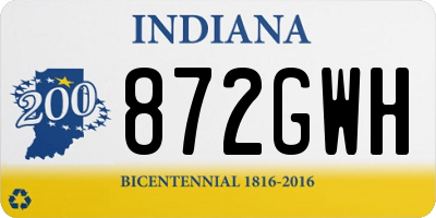 IN license plate 872GWH