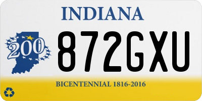 IN license plate 872GXU